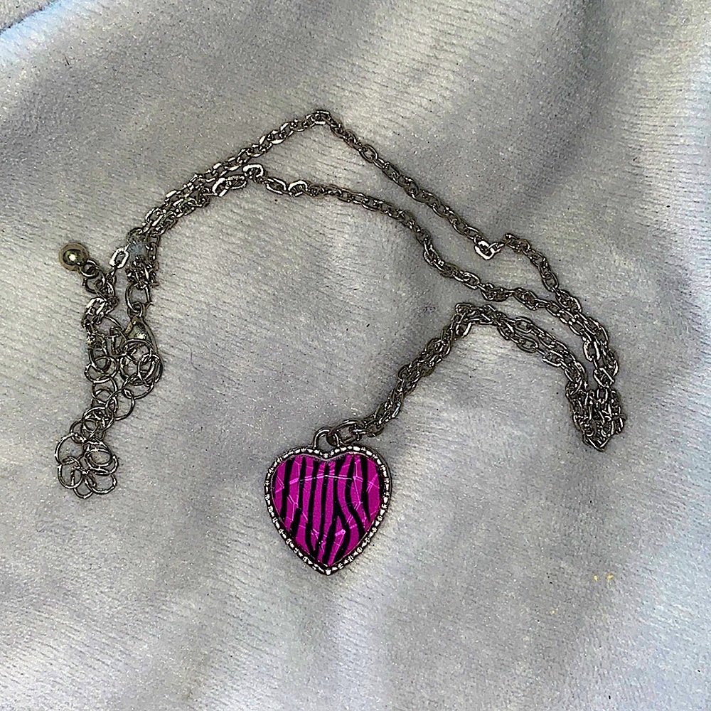 Pink Zebra Pendant Necklace